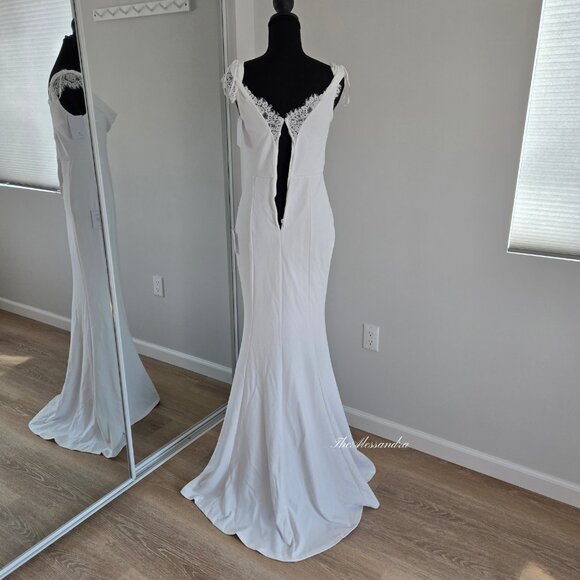 Lulus Forever Beloved White Mermaid Maxi Dress Small New With Tags Broken Zipper - Picture 3 of 17